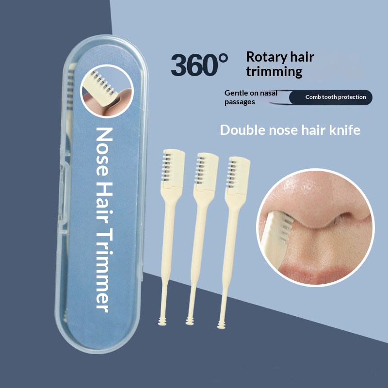 Men'S Grooming Ear Hair - Dual‑End Manual Nose Hair Trimmer 360°