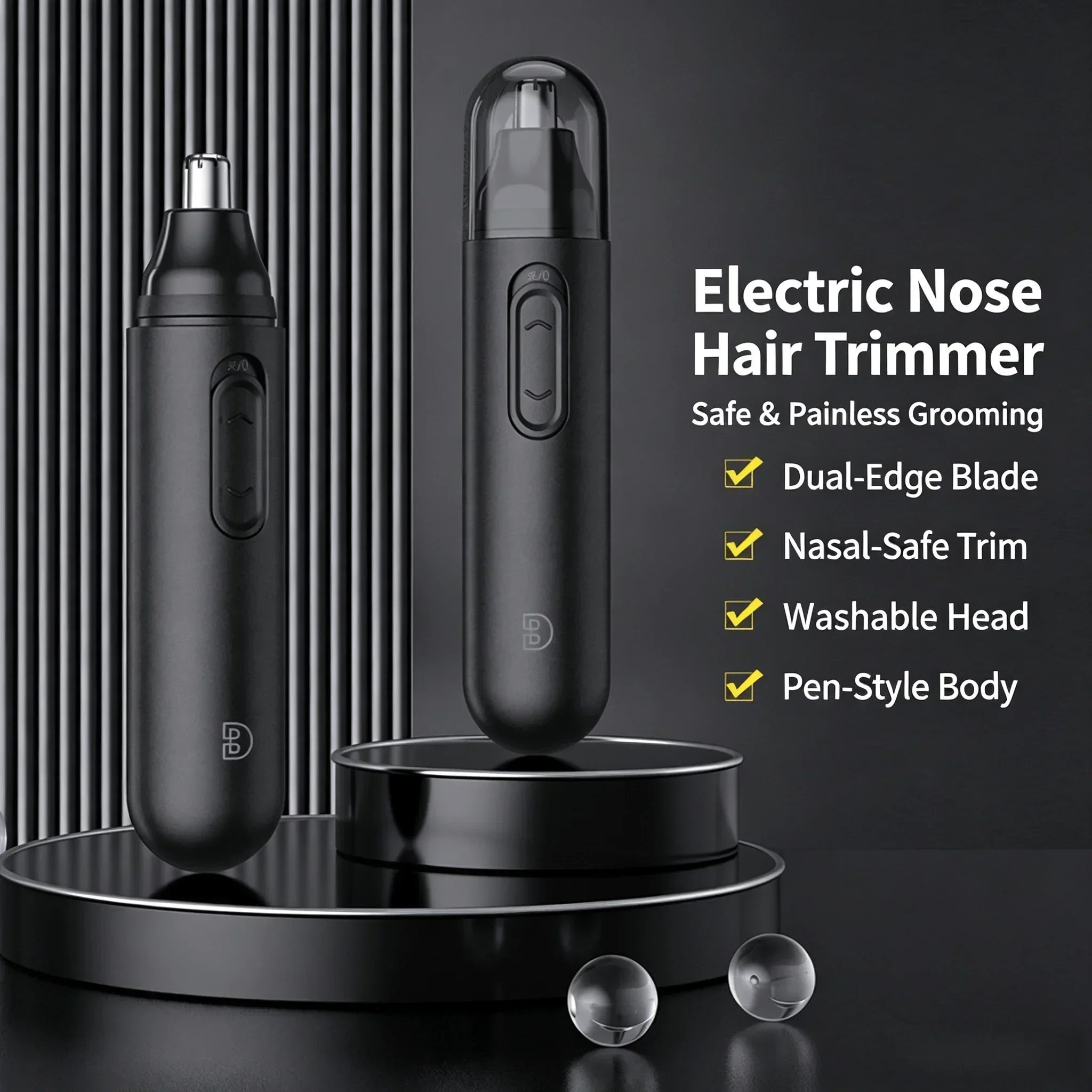 Men'S Grooming Ear Hair - Pocket Electric Nose Hair Trimmer Low‑Noise