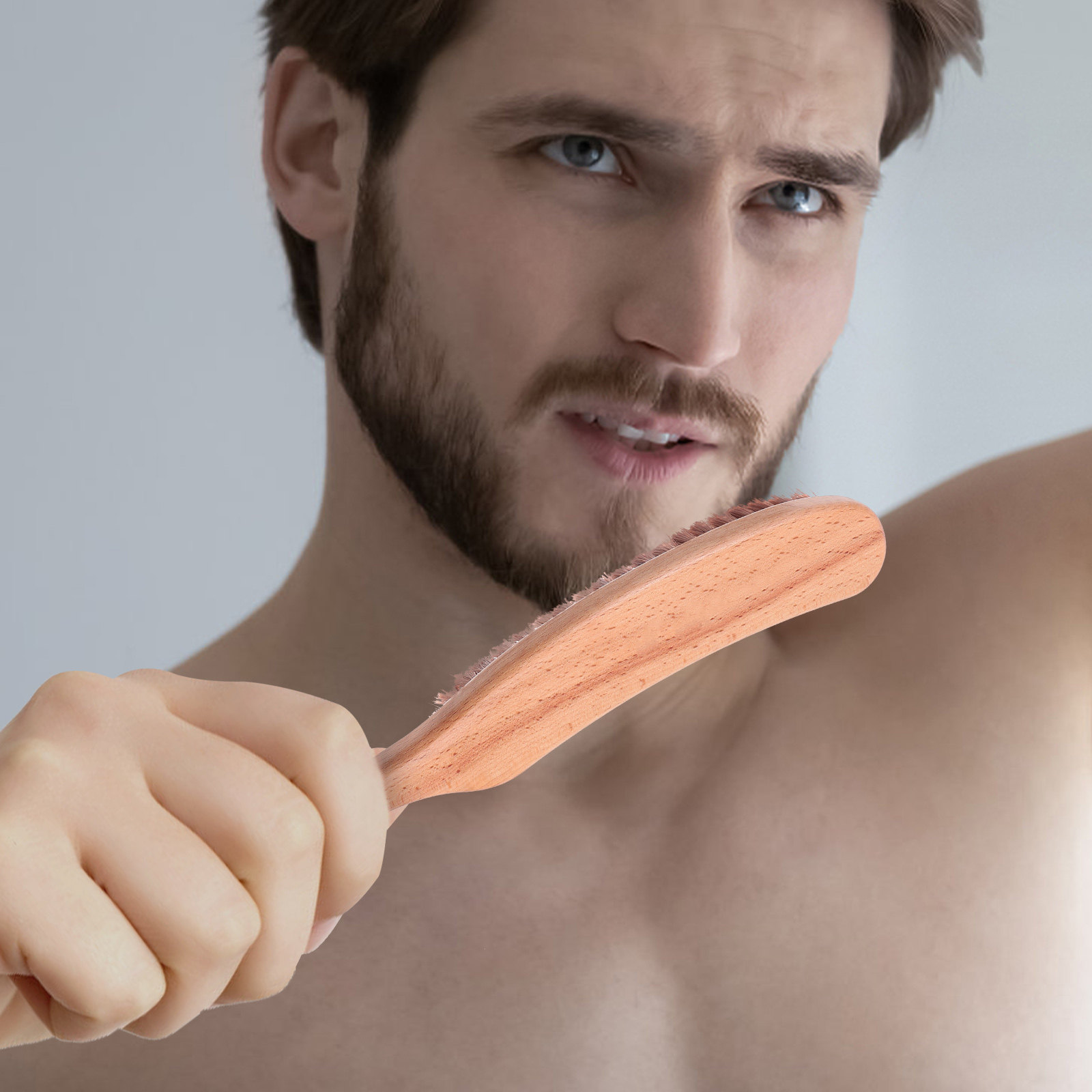 Men'S Grooming Brush - 1Pcs Premium Nylon Beard Brush with