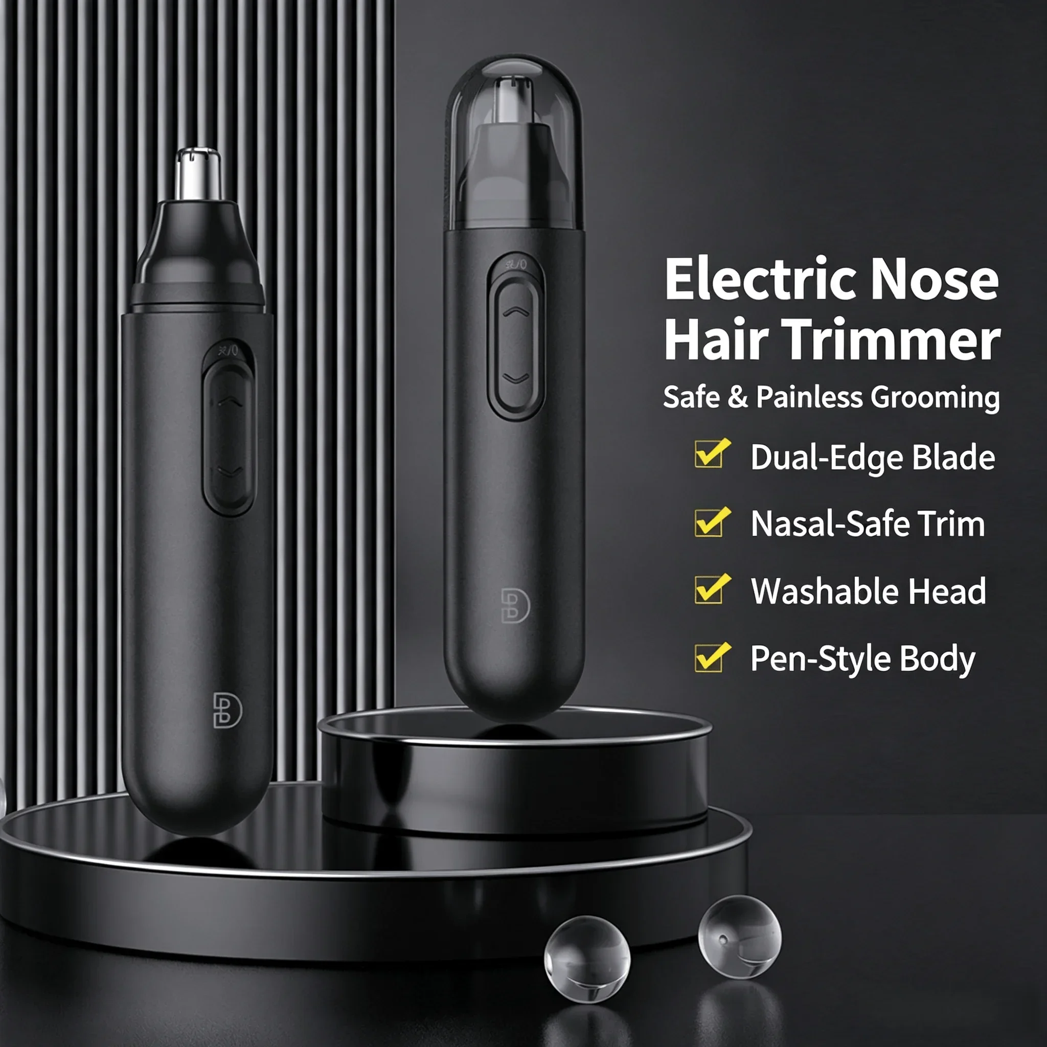 Men'S Grooming Ear Hair - Multi-Functional Electric Nasal Hair Trimmer 360°