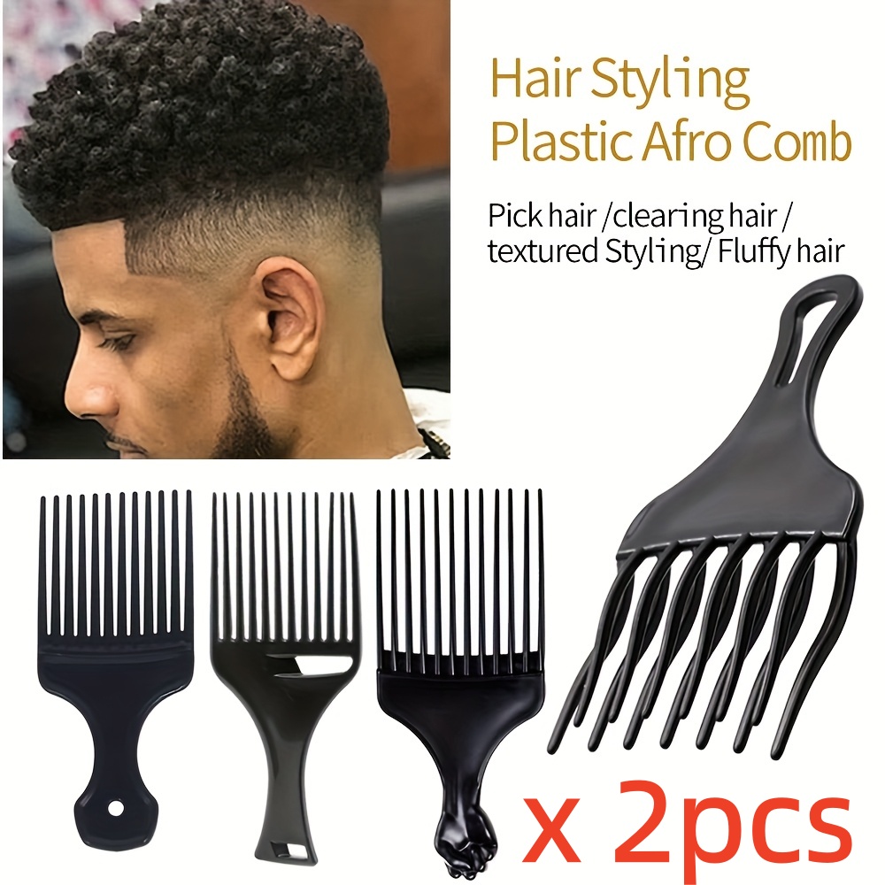 Men'S Grooming Brush - 2pcs/pack Professional Barber Hair Styling Afro