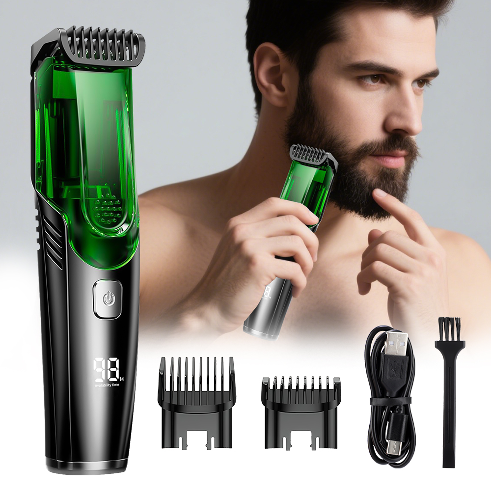 Men'S Grooming Vacuum - Portable 2-in-1 Electric Vacuum Beard Trimmer