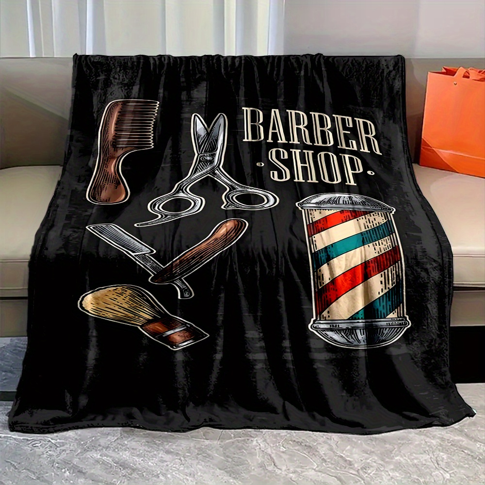 Vintage Barber Shop Throw Blan - огляд і ціна Men Grooming Home