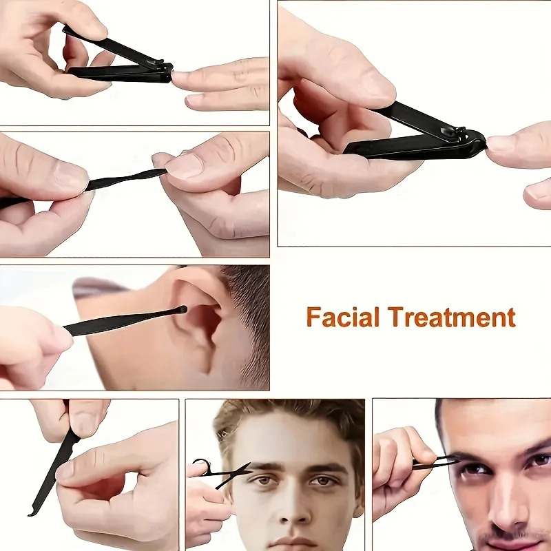 7-24pcs Professional  Nail Cli - огляд і ціна Nail Care Kit Mens