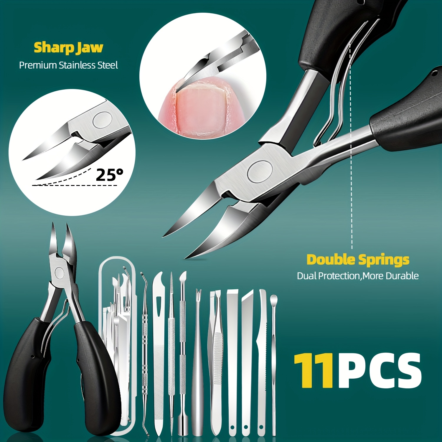 1/11/12pcs Stainless Steel Toe - огляд і ціна Nail Care Kit Mens