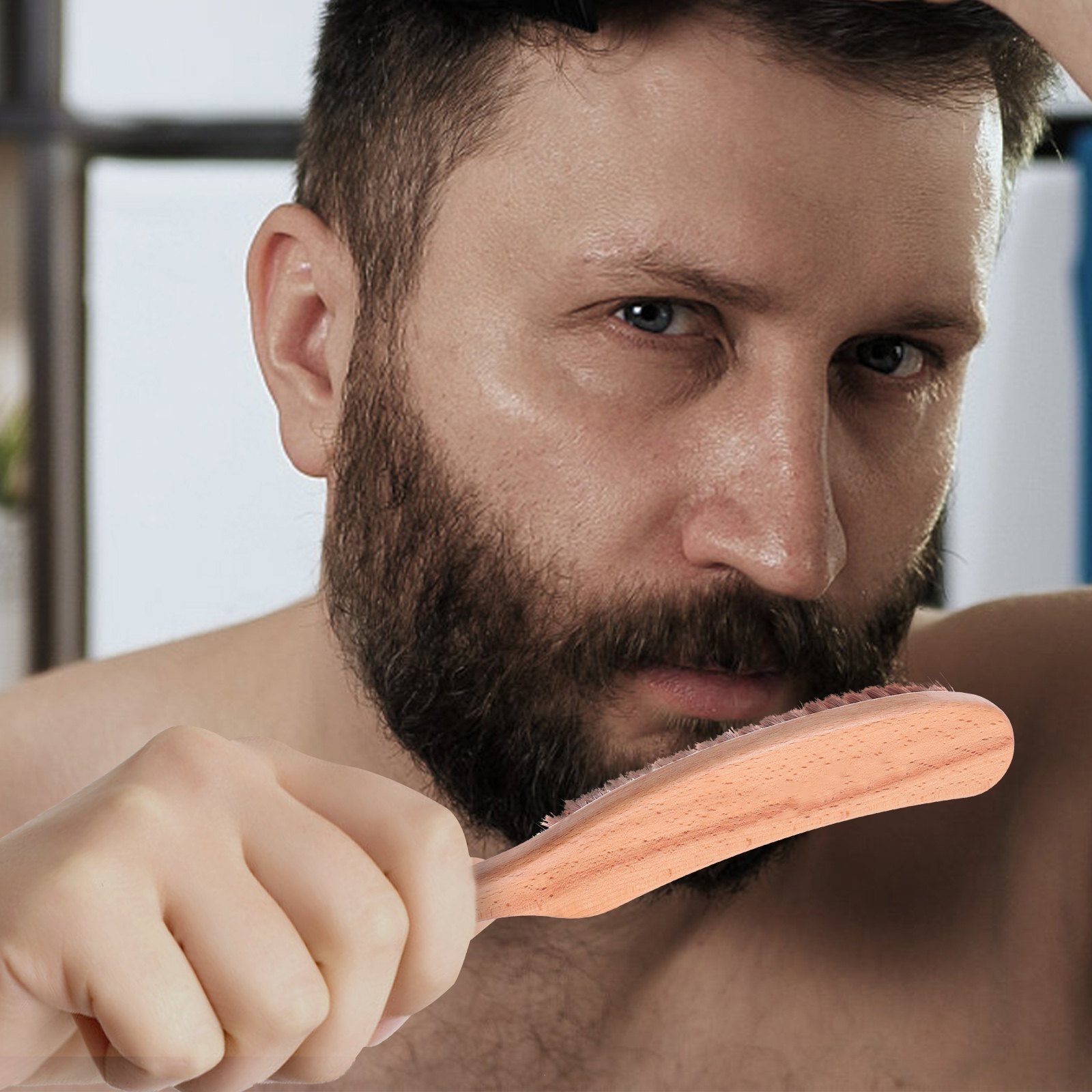 1Pcs Premium Nylon Beard Brush - огляд і ціна Men'S Grooming Brush